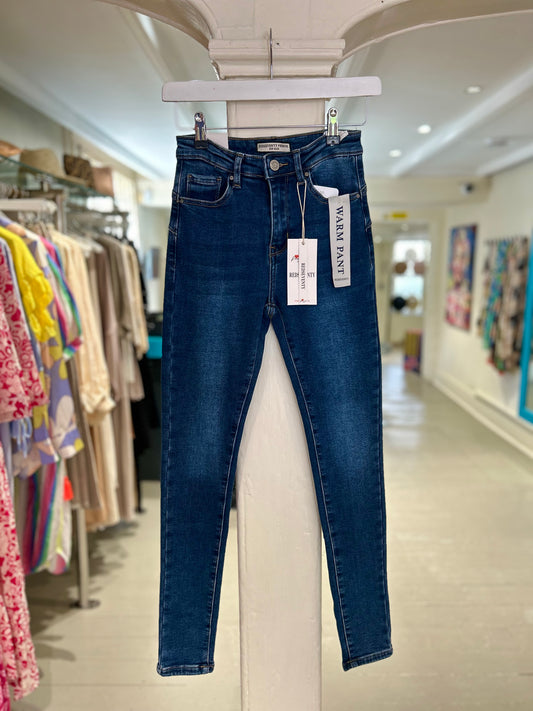 High Waisted Skinny Jeans - Dark Wash