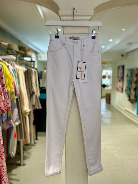 High Waisted Skinny Jeans - White