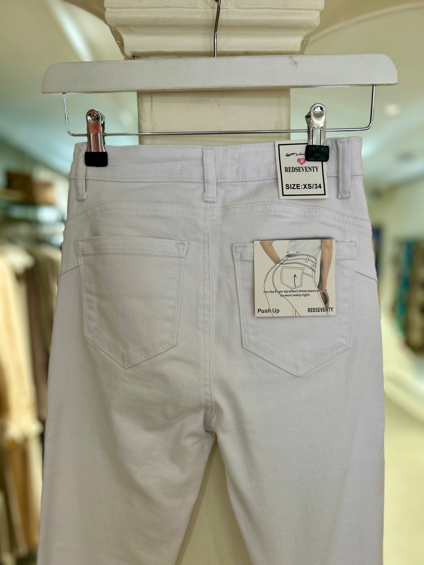 High Waisted Skinny Jeans - White