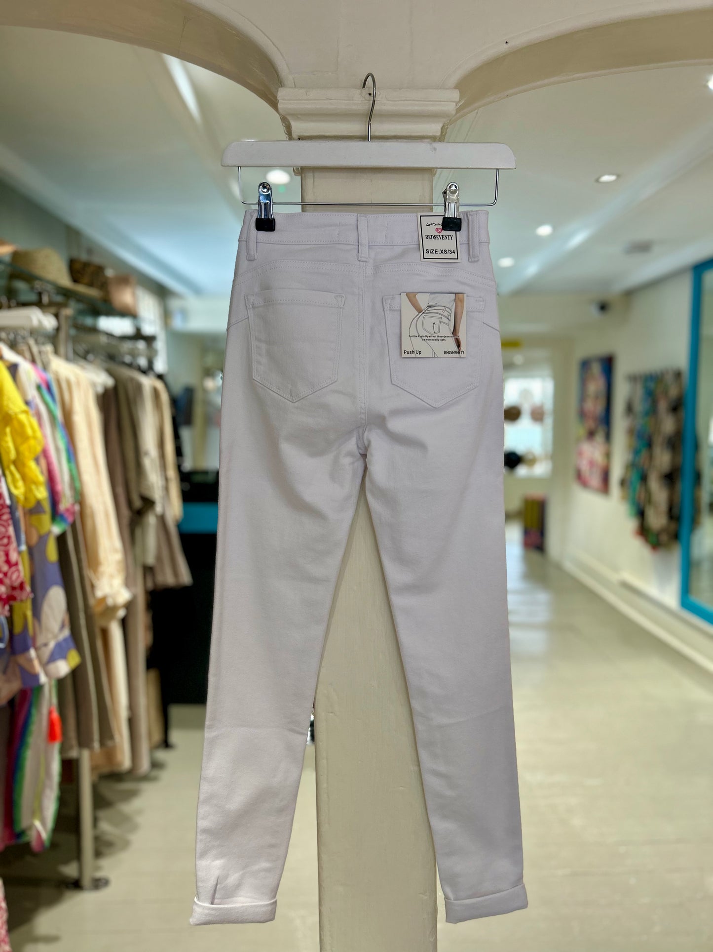 High Waisted Skinny Jeans - White