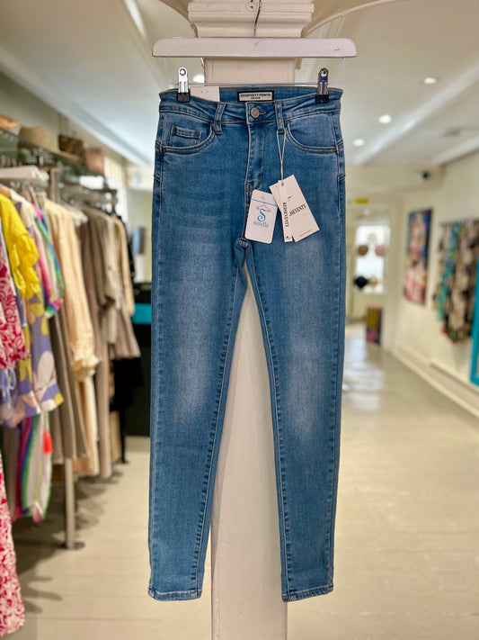 High Waisted Skinny Jeans - Mid Wash