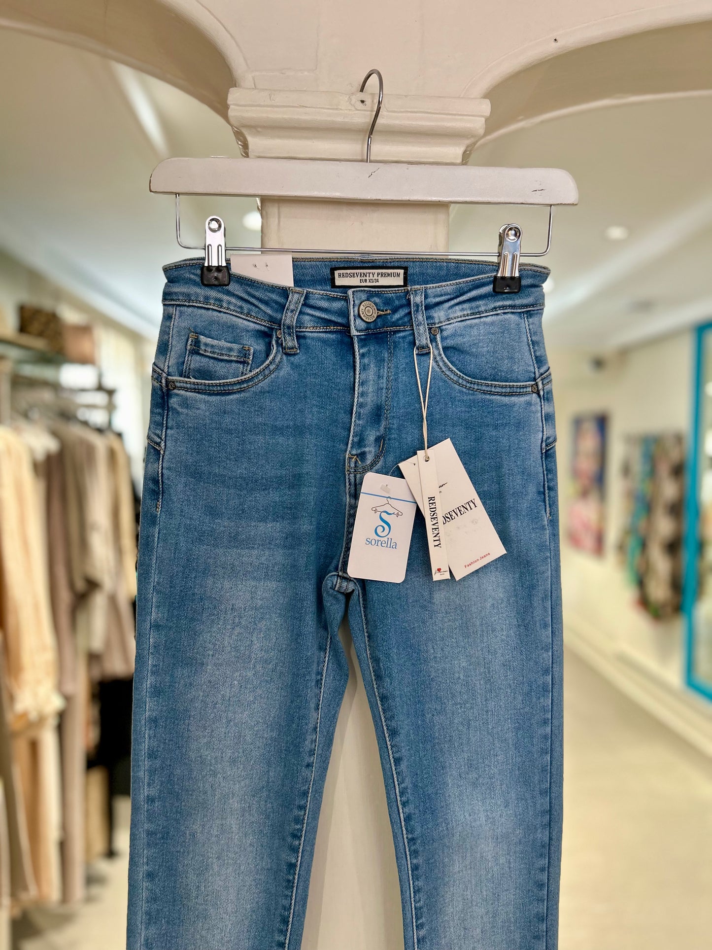 High Waisted Skinny Jeans - Mid Wash