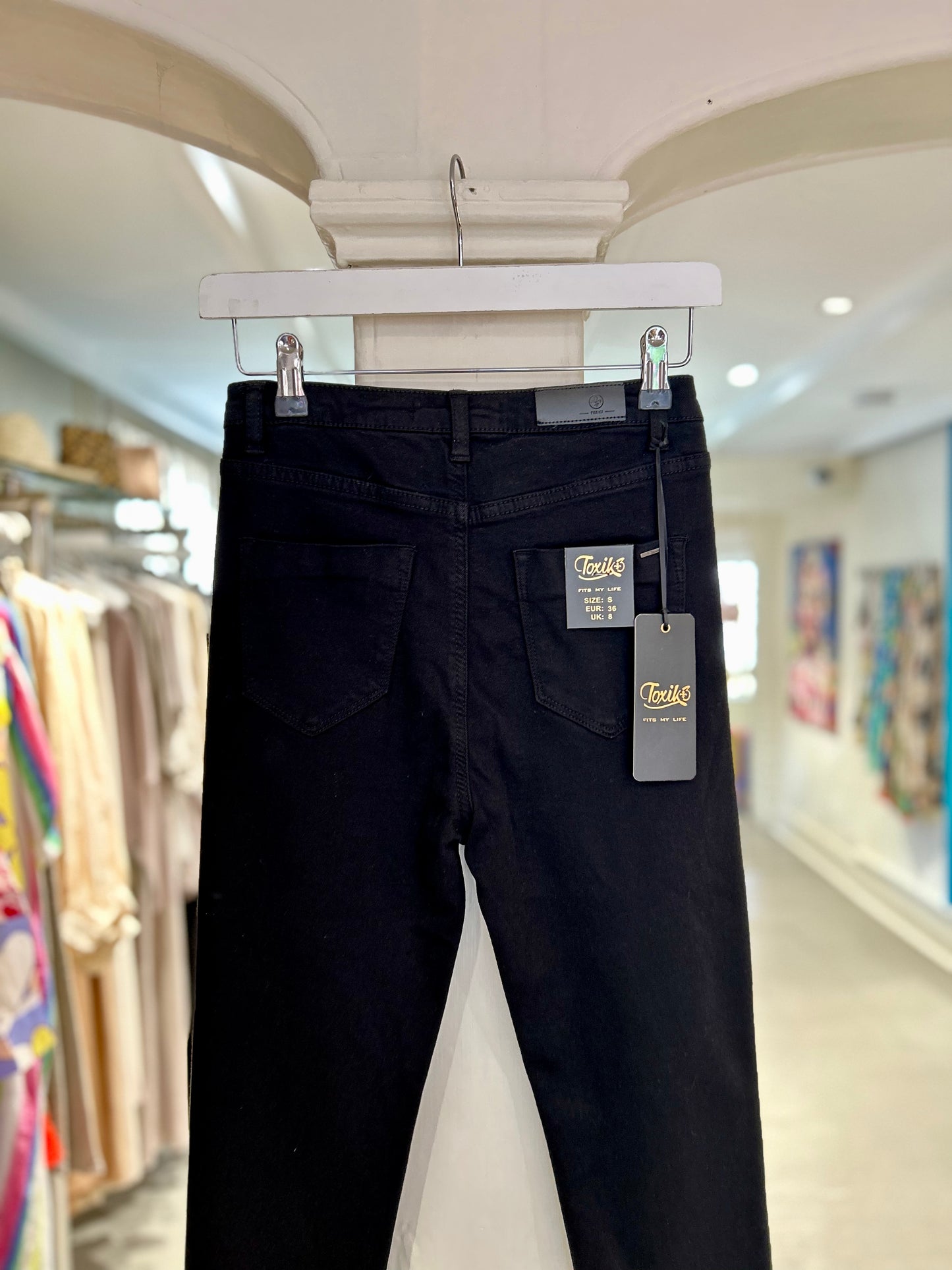 High Waisted Skinny Jeans - Black