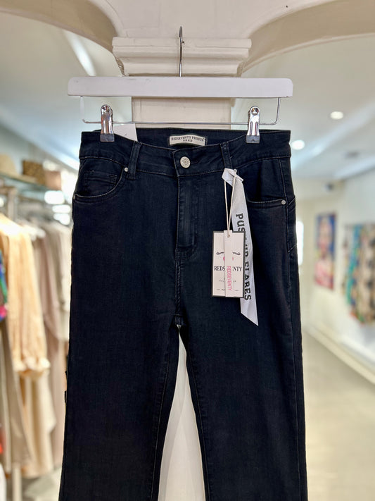 High Waisted Flared Jeans - Black