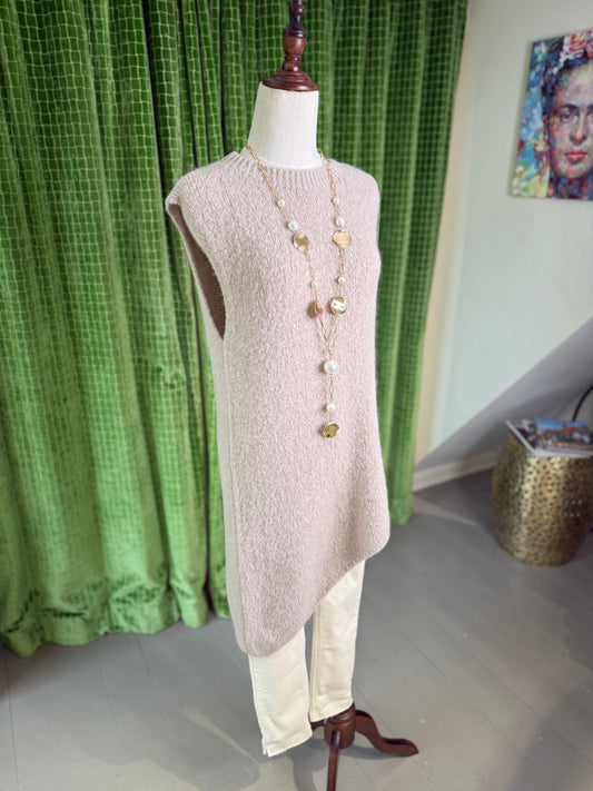 Asymmetrical Sleeveless Knit Tunic