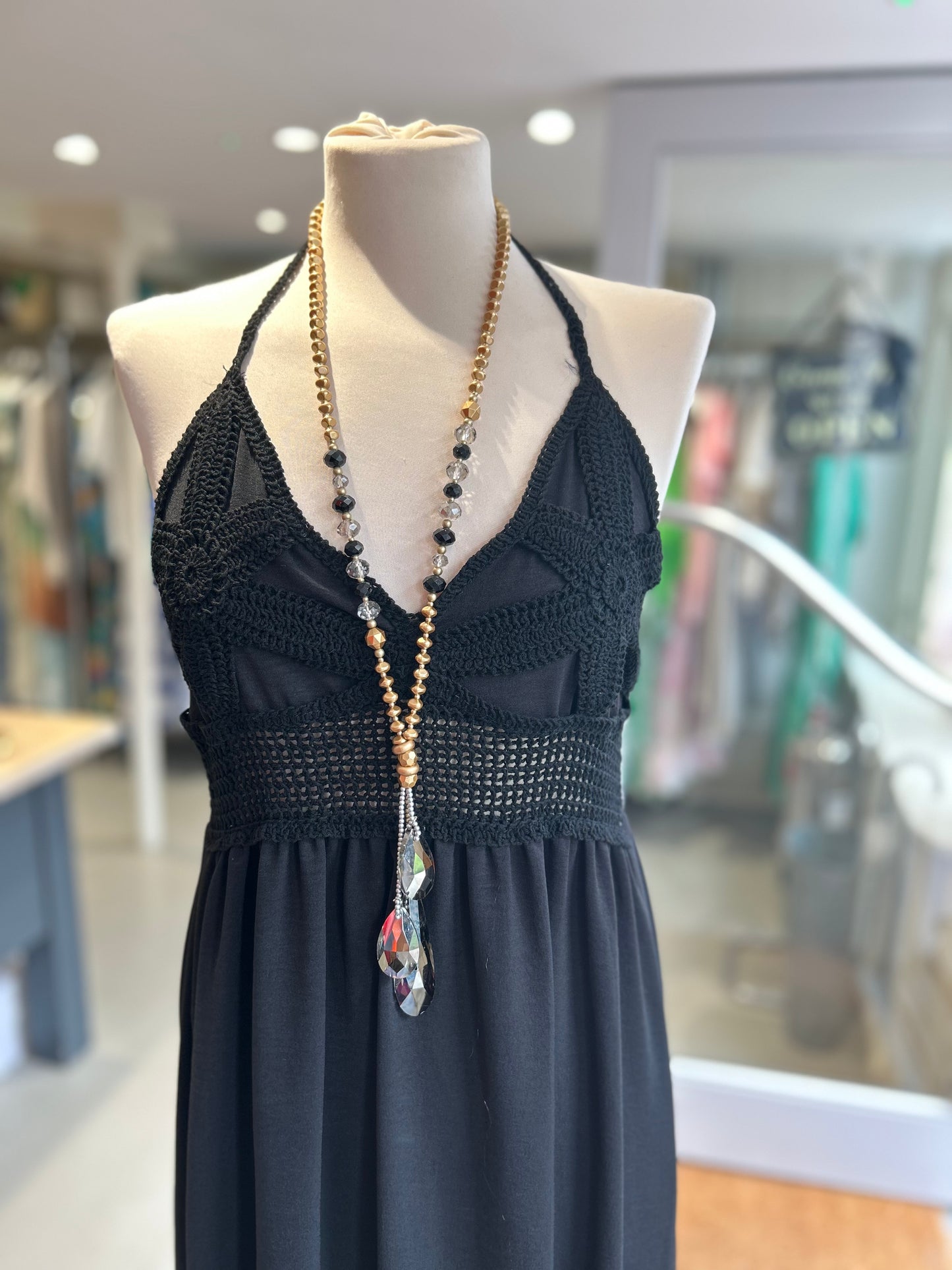 Crochet Halter Neck Dress