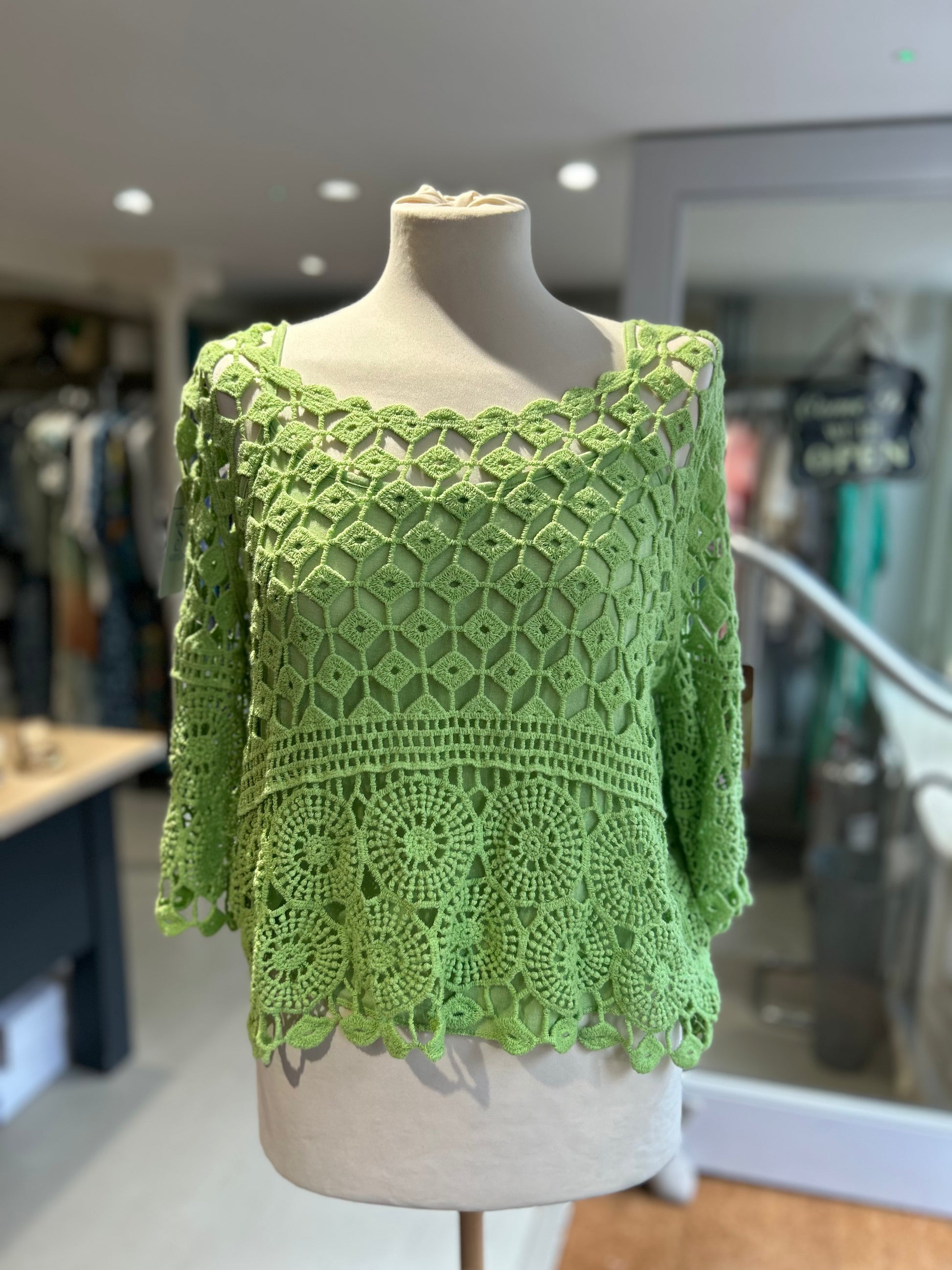 Lime green crochet top online