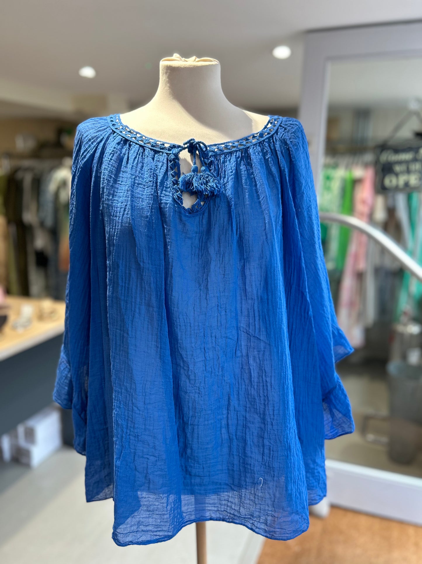 Floaty Beach Cover-up Top - Dark Blue